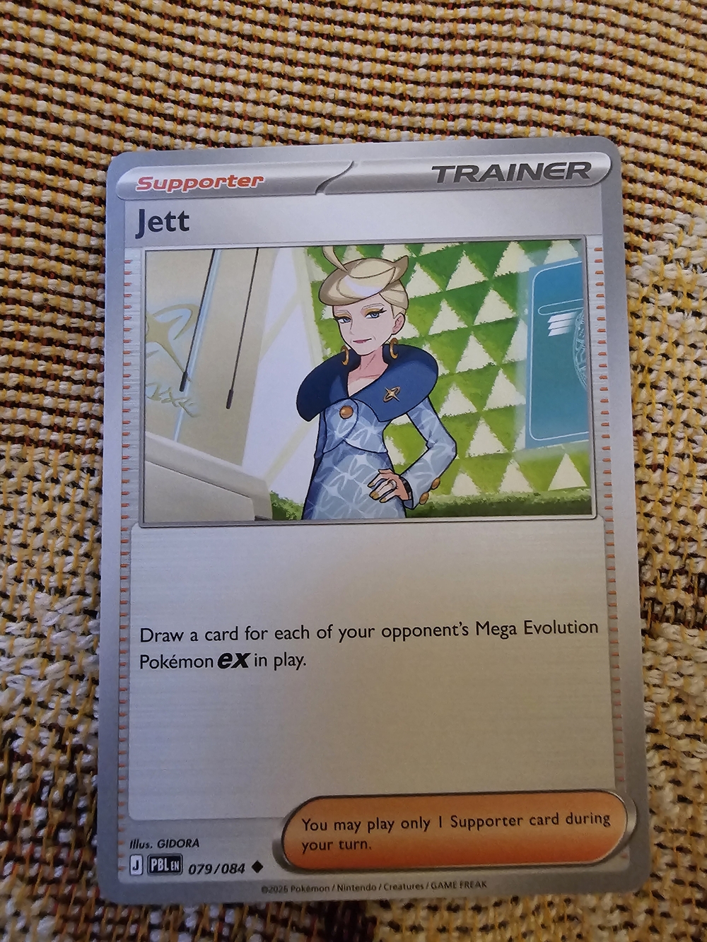 Jett Supporter card (079/084) from the Pokémon TCG expansion Pitch Black (PBL)